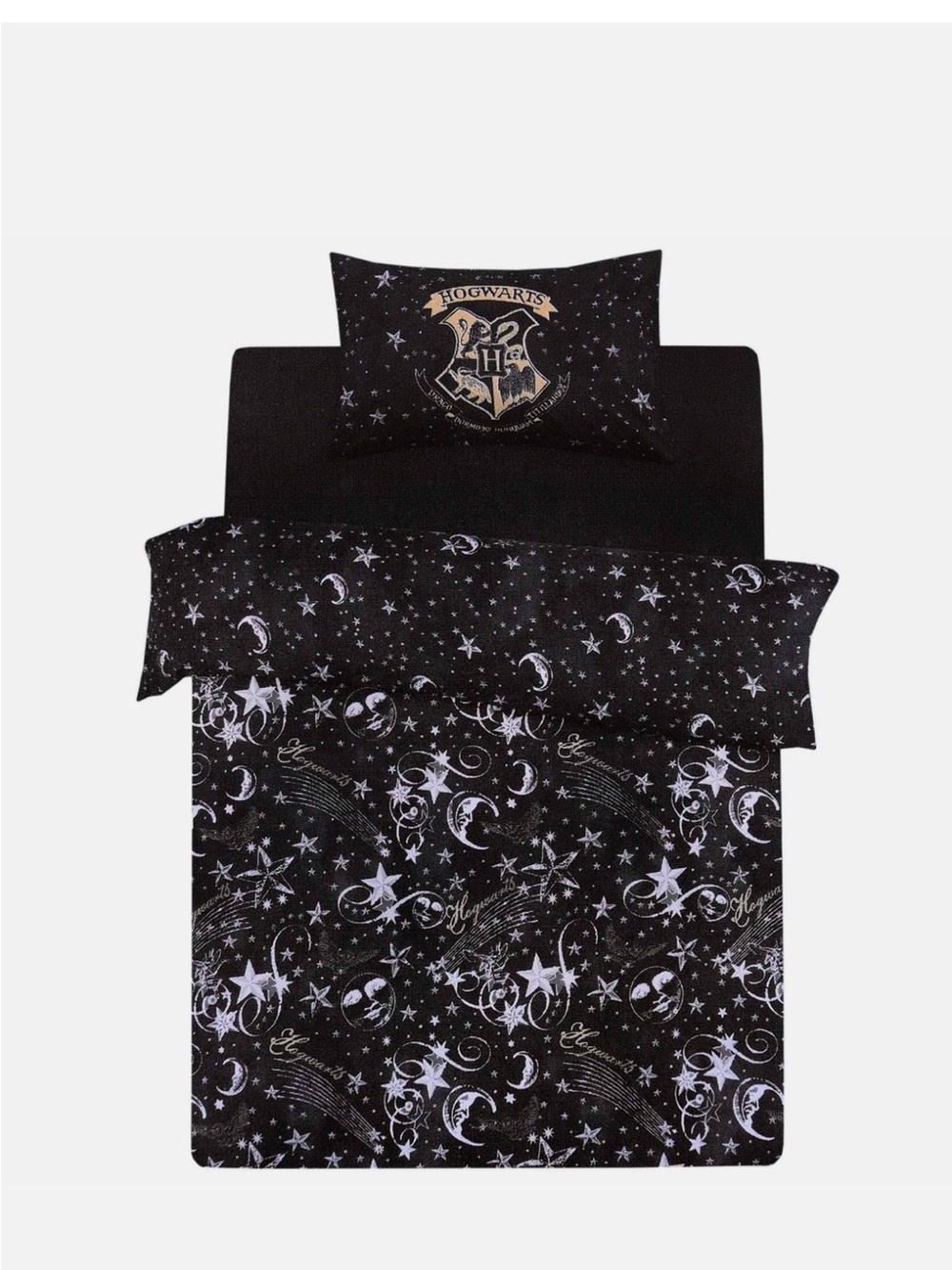 Primark Black Hogwarts Celestial Duvet Cover Set